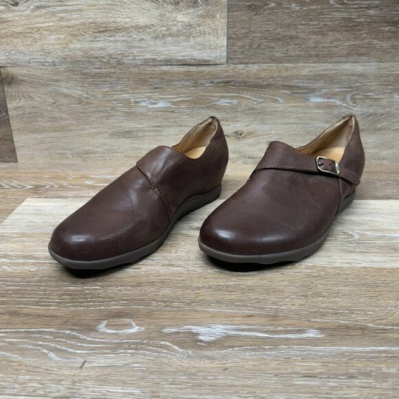 Dansko Marisa Brown Burnished Nubuck Leather Slip On Shoes Women's Size EU 39 - Picture 1 of 6
